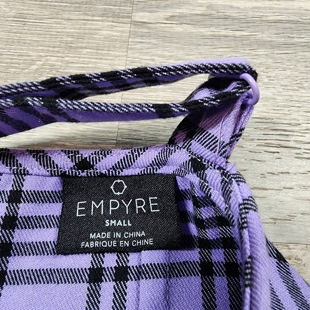 EMPYRE Purple Black Plaid Dress Small - Picture 11 of 16